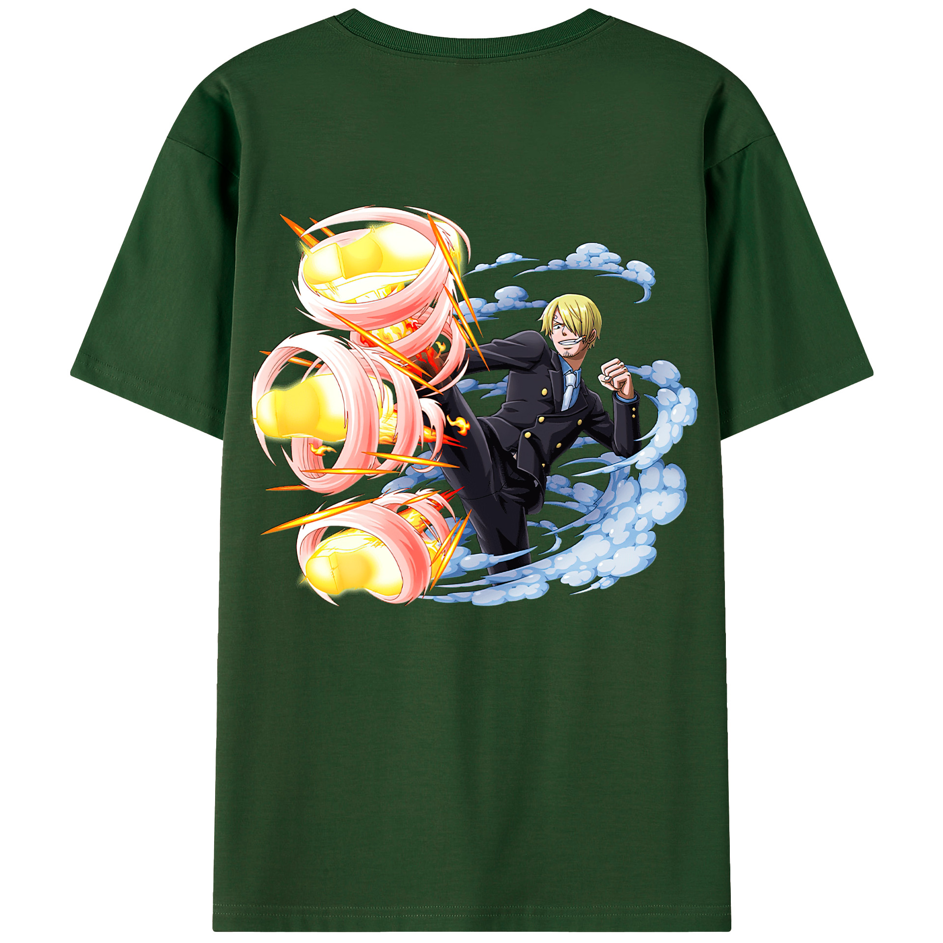 ワンピース サンジ ONE PIECE Sanji 綿100％半袖Tシャツ（背面プリント）